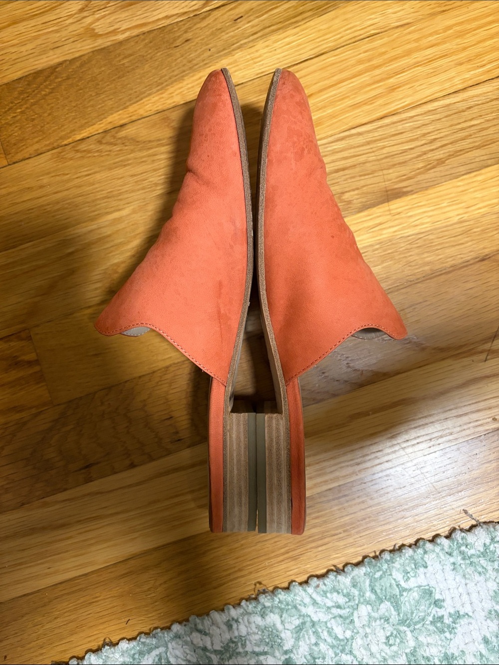Eileen Fisher Coral Suede Slip-On Mules - Picture 2 of 8